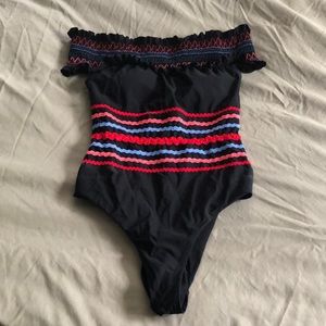 Red Carter off the shoulder swimsuit